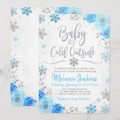 Winter Wonderland Snowflake Baby shower Kaart (Voorkant / Achterkant)