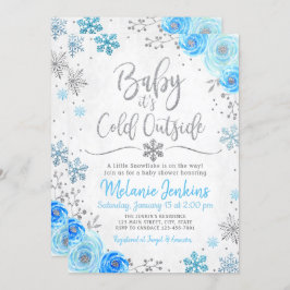 Winter Wonderland Snowflake Baby shower Kaart