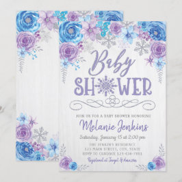 Winter Wonderland Snowflake Baby shower Kaart