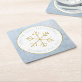 Winter Wonderland Snowflake Baby shower Onderzette Kartonnen Onderzetters (Schuin)