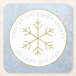 Winter Wonderland Snowflake Baby shower Onderzette Kartonnen Onderzetters