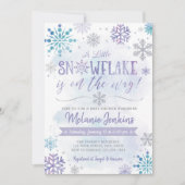 Winter Wonderland Snowflake Baby shower Uitnodigin Kaart (Voorkant)