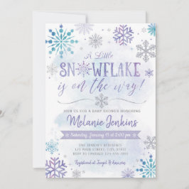 Winter Wonderland Snowflake Baby shower Uitnodigin Kaart