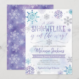 Winter Wonderland Snowflake Baby shower Uitnodigin Kaart