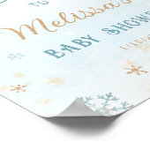 Winter Wonderland Snowflake Baby shower Welkom Poster (Hoek)