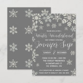 Winter Wonderland, Snowflake Baby Sprinkle, Shower Kaart (Voorkant / Achterkant)