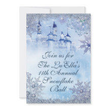 Winter Wonderland Snowflake Ball Uitnodigingen