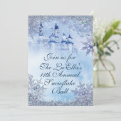 Winter Wonderland Snowflake Ball Uitnodigingen (Staand voorkant)