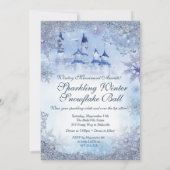 Winter Wonderland Snowflake Ball Uitnodigingen (Achterkant)