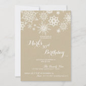 Winter Wonderland Snowflake Birthday Invite Kaart (Voorkant)