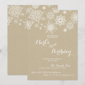 Winter Wonderland Snowflake Birthday Invite Kaart (Voorkant / Achterkant)