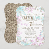 Winter Wonderland Snowflake Birthday Kaart (Voorkant / Achterkant)