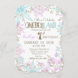 Winter Wonderland Snowflake Birthday Kaart