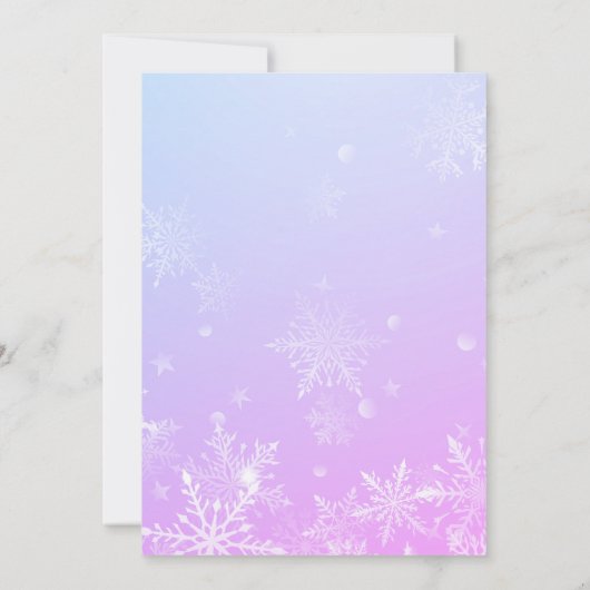 Winter Wonderland Snowflake Birthday Uitnodiging (Achterkant)