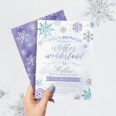 Winter Wonderland Snowflake Birthday Uitnodiging