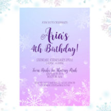 Winter Wonderland Snowflake Birthday Uitnodiging