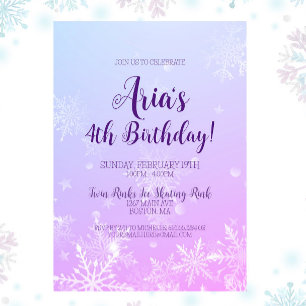 Winter Wonderland Snowflake Birthday Uitnodiging
