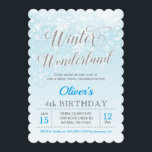 Winter Wonderland Snowflake Blue Boy Kids Birthday Kaart<br><div class="desc">Blauwe en zilveren "Winter Wonderland"-uitnodiging voor een verjaardagsfeest. Gemaakt voor mijn Blue Winter Snowflake Collectie. Dit collectie omvat ook uitnodigingen voor bridale en baby shower/sprinkle,  tussenvoegsels,  borden,  feestversieringen,  gunstlabels en nog veel meer! Als je vragen of verzoeken hebt,  aarzel dan niet om contact met me op te nemen.</div>