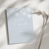 Winter Wonderland Snowflake Boy Baby shower Kaart