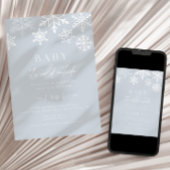 Winter Wonderland Snowflake Boy Baby shower Kaart