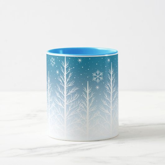 Winter Wonderland Snowflake Christmas Coffee Mok (Midden)
