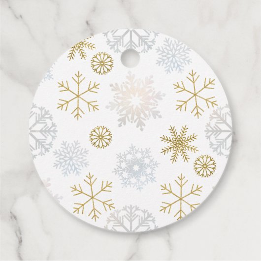 Winter Wonderland Snowflake Dank u Label (Achterkant)