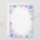 Winter Wonderland Snowflake Gender onthullen Invit Kaart (Achterkant)