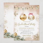 Winter Wonderland Snowflake Geslacht Reveal Party Kaart (Voorkant / Achterkant)