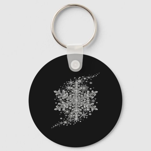 Winter Wonderland Snowflake Holiday Design For Men Sleutelhanger (Voorkant)