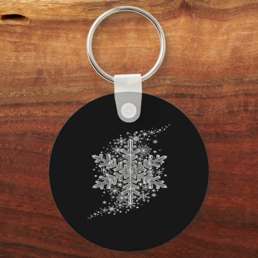 Winter Wonderland Snowflake Holiday Design For Men Sleutelhanger (Voorkant)