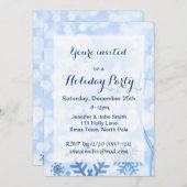 Winter Wonderland Snowflake Ice Holiday Partij Kaart (Voorkant / Achterkant)