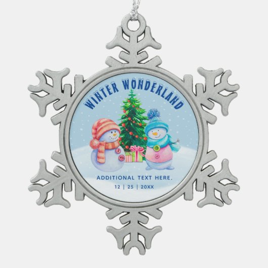Winter Wonderland Snowflake ingelijst Ornament (Voorkant)