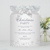 Winter Wonderland Snowflake-kerstfeest Uitnodiging (Staand voorkant)