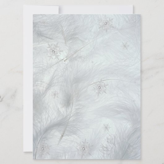 Winter Wonderland Snowflake-kerstfeest Uitnodiging (Achterkant)