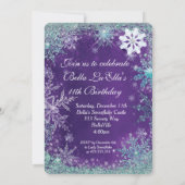 Winter Wonderland Snowflake Party Uitnodigingen (Achterkant)