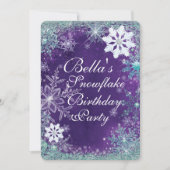 Winter Wonderland Snowflake Party Uitnodigingen (Voorkant)