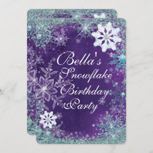 Winter Wonderland Snowflake Party Uitnodigingen