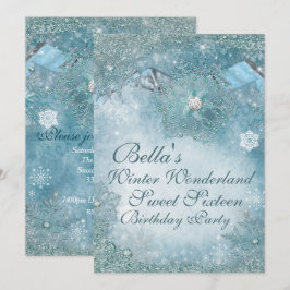 Winter Wonderland Snowflake Party Uitnodigingen