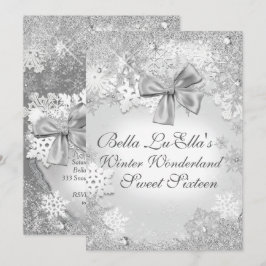 Winter Wonderland Snowflake Party Uitnodigingen