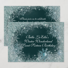 Winter Wonderland Snowflake Party Uitnodigingen