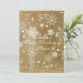 Winter Wonderland Snowflake Party Uitnodigingen (Staand voorkant)