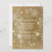 Winter Wonderland Snowflake Party Uitnodigingen (Achterkant)