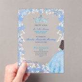 Winter Wonderland Snowflake Quinceañera Acryl Uitnodigingen (Insitu (Draagbaar))