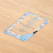 Winter Wonderland Snowflake Quinceañera Acryl Uitnodigingen (Laagn)