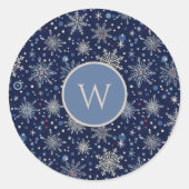 Winter Wonderland Snowflake Ronde Sticker (Voorkant)