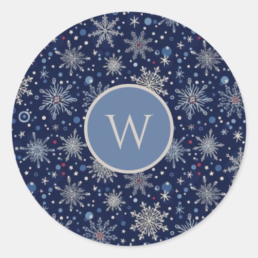 Winter Wonderland Snowflake Ronde Sticker (Voorkant)