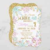 Winter Wonderland Snowflake Sparkle Verjaardag Kaart (Voorkant / Achterkant)