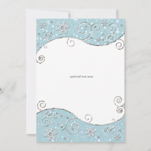 Winter Wonderland Snowflake Swirl uitnodiging (Achterkant)