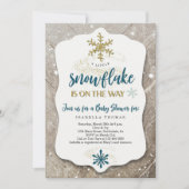 Winter Wonderland Snowflake Theme Boy Baby shower Kaart (Voorkant)