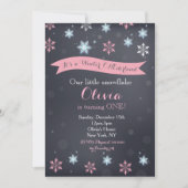 Winter Wonderland Snowflake Verjaardag Uitnodiging (Voorkant)